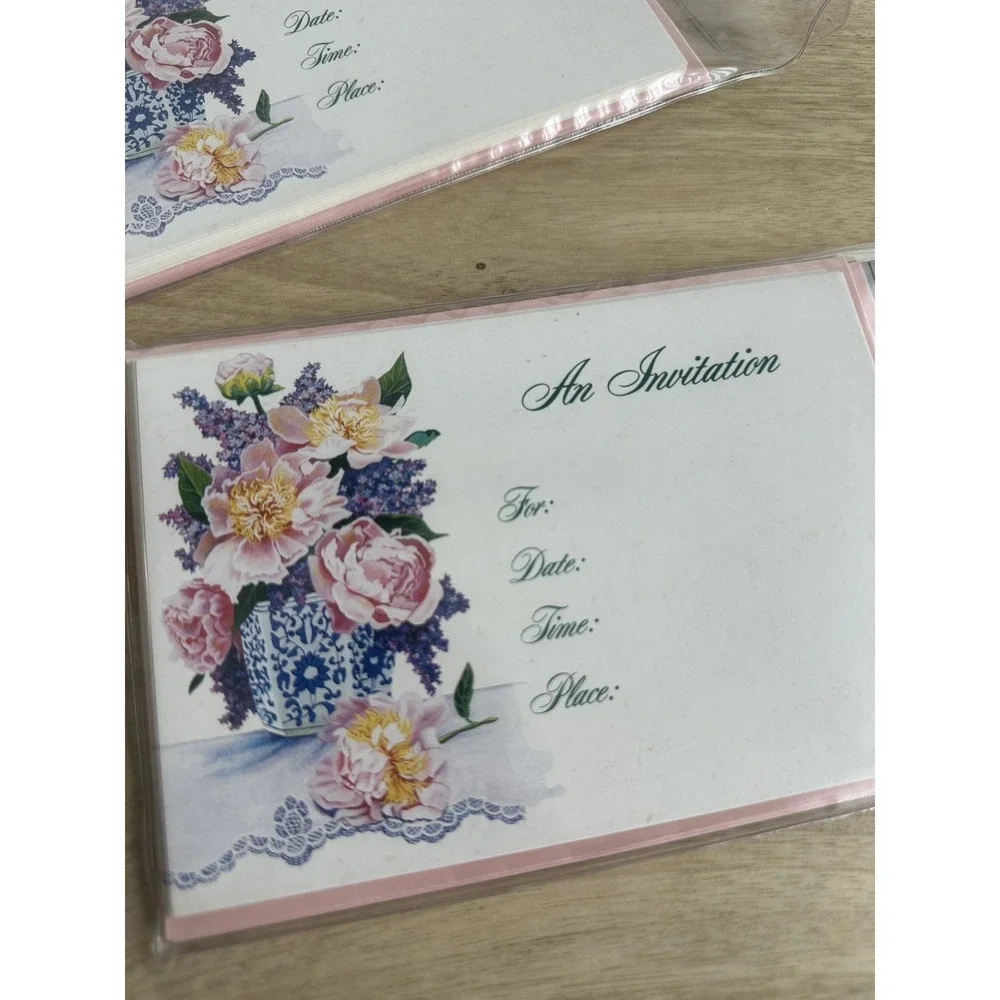 New 16 Vintage Floral Party Event Invitations Envelopes Stationary Collectable
